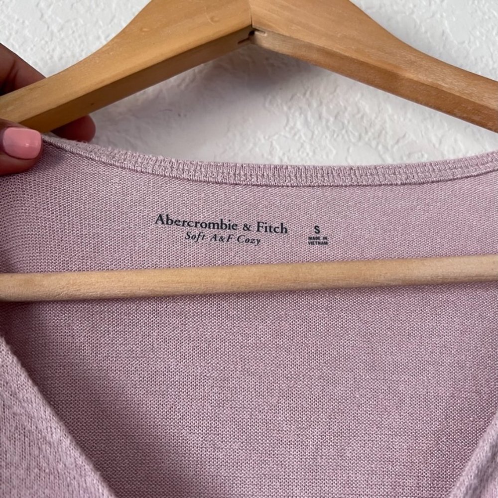 Abercrombie & Fitch Soft AF Cozy Blush Pink Tie Bodysuit Size Small - Picture 4 of 9